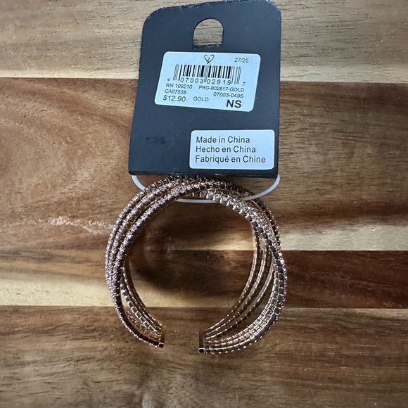 Windsor Gold Rhinestone Wire Cuff - Picture 6 of 6